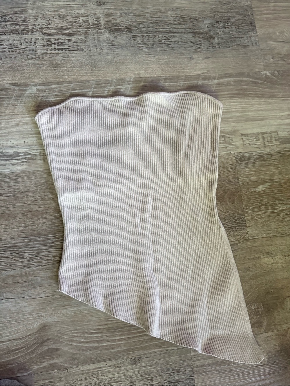 Windsor Beige Strapless Ribbed Knit Tube Top Women’s Regular L